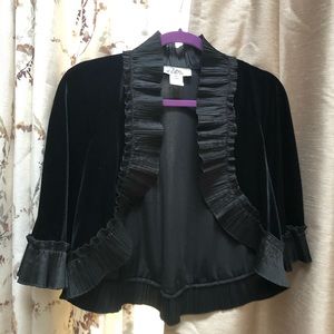 Velour cropped evening jacket